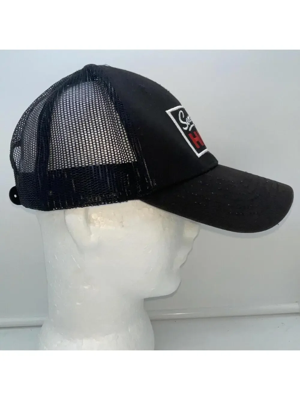 Sorry I’M HIGH Black Trucker Hat Cap Black Mesh SnapBack